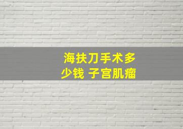 海扶刀手术多少钱 子宫肌瘤